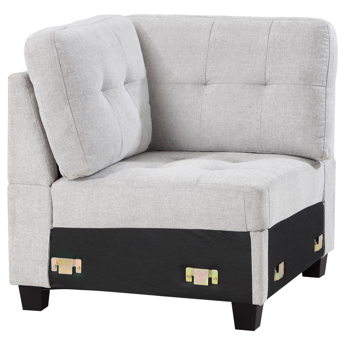 Georgina Upholstered Corner Chair Steel Beige - MyWaynesHome #