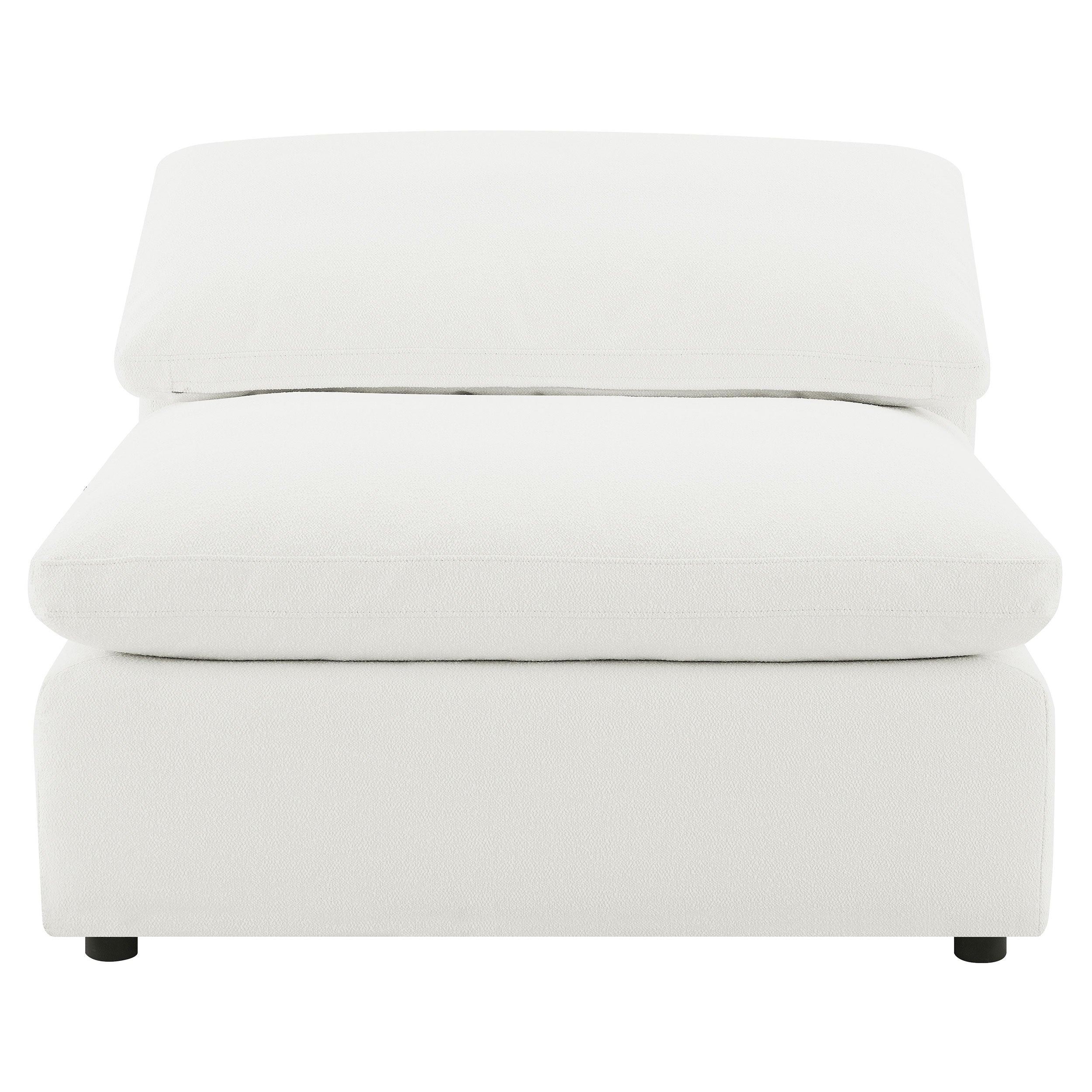 Raleigh Boucle Upholstered Armless Chair Ivory - MyWaynesHome #