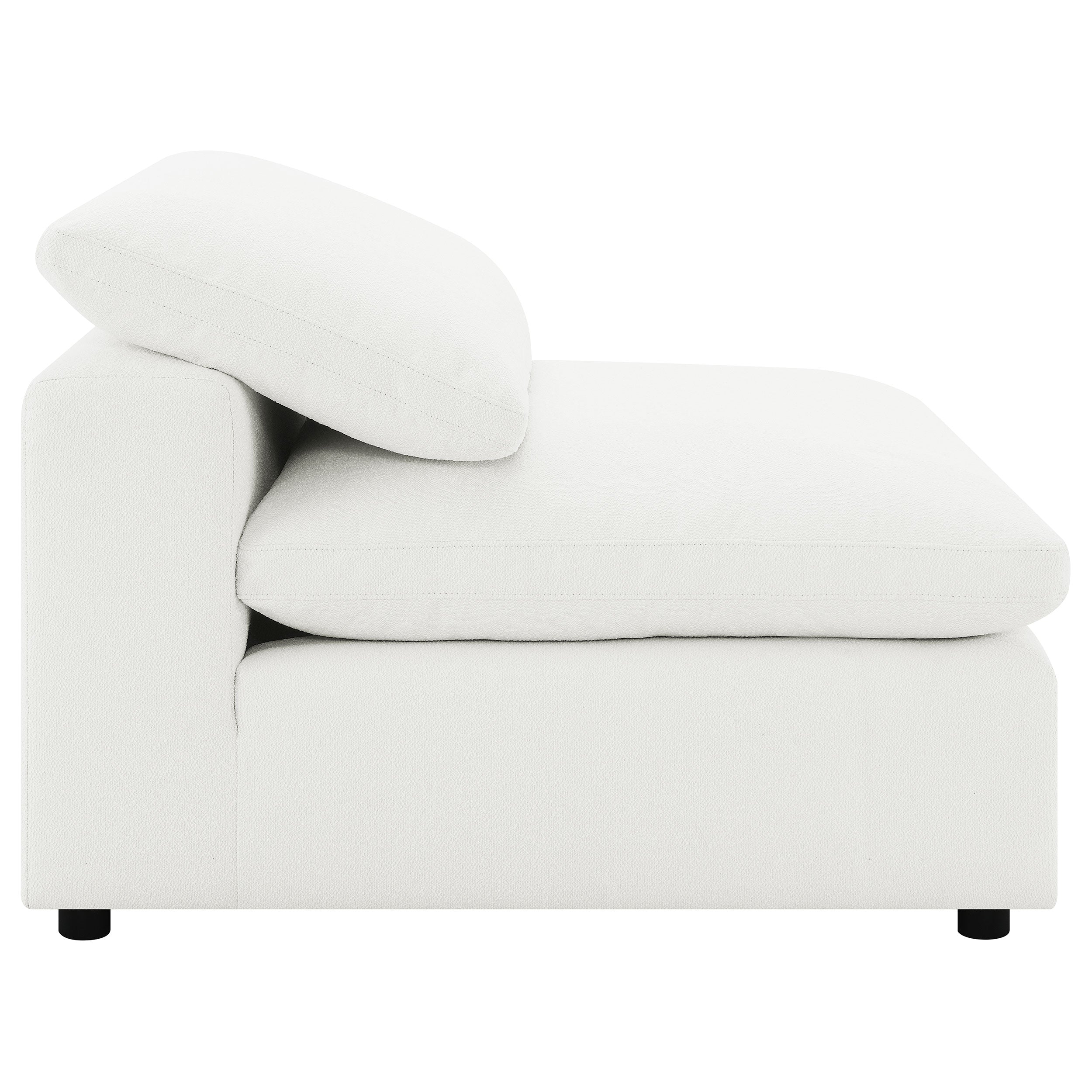 Raleigh Boucle Upholstered Armless Chair Ivory - MyWaynesHome #