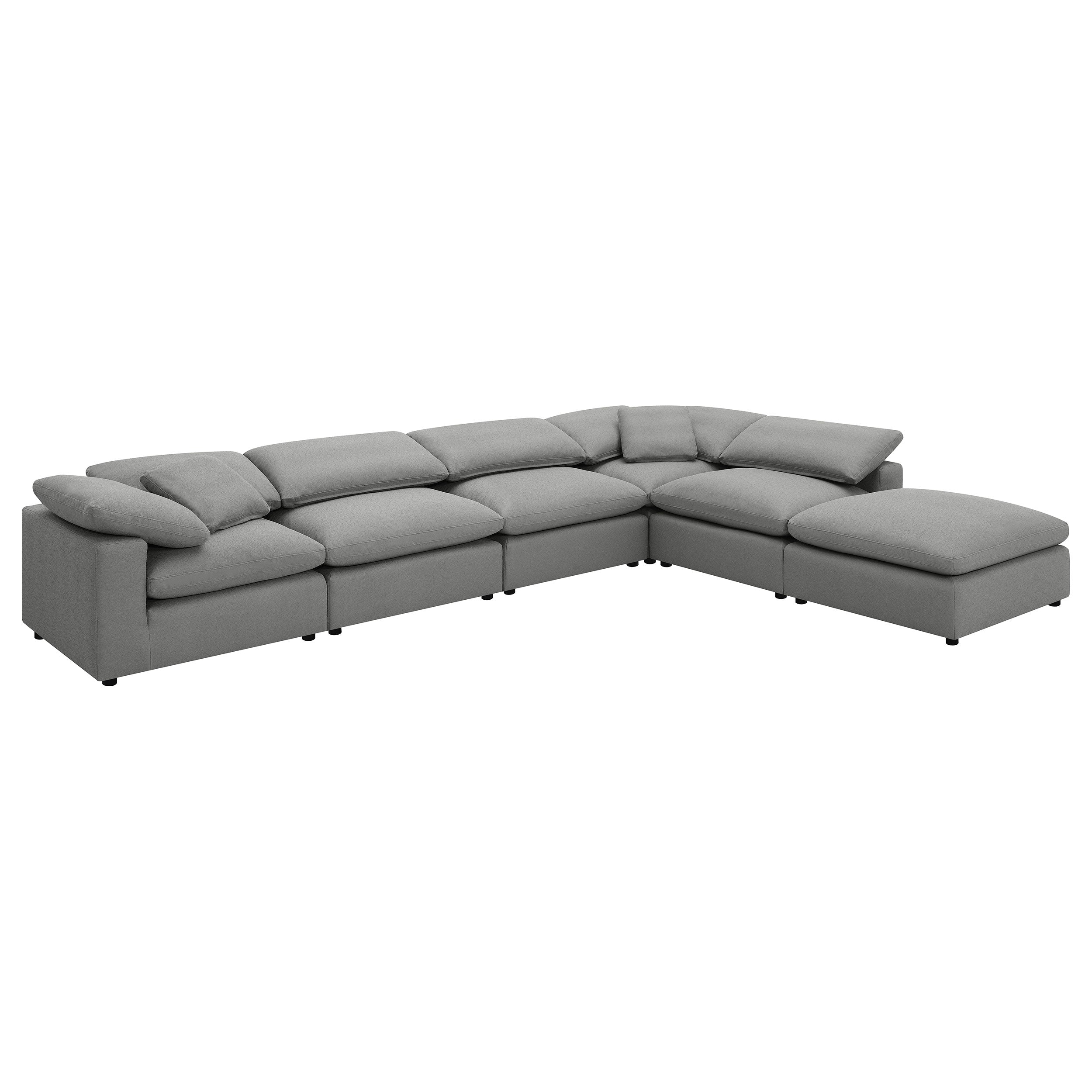 Raleigh 6-piece Boucle Upholstered Modular Sectional Grey - MyWaynesHome #