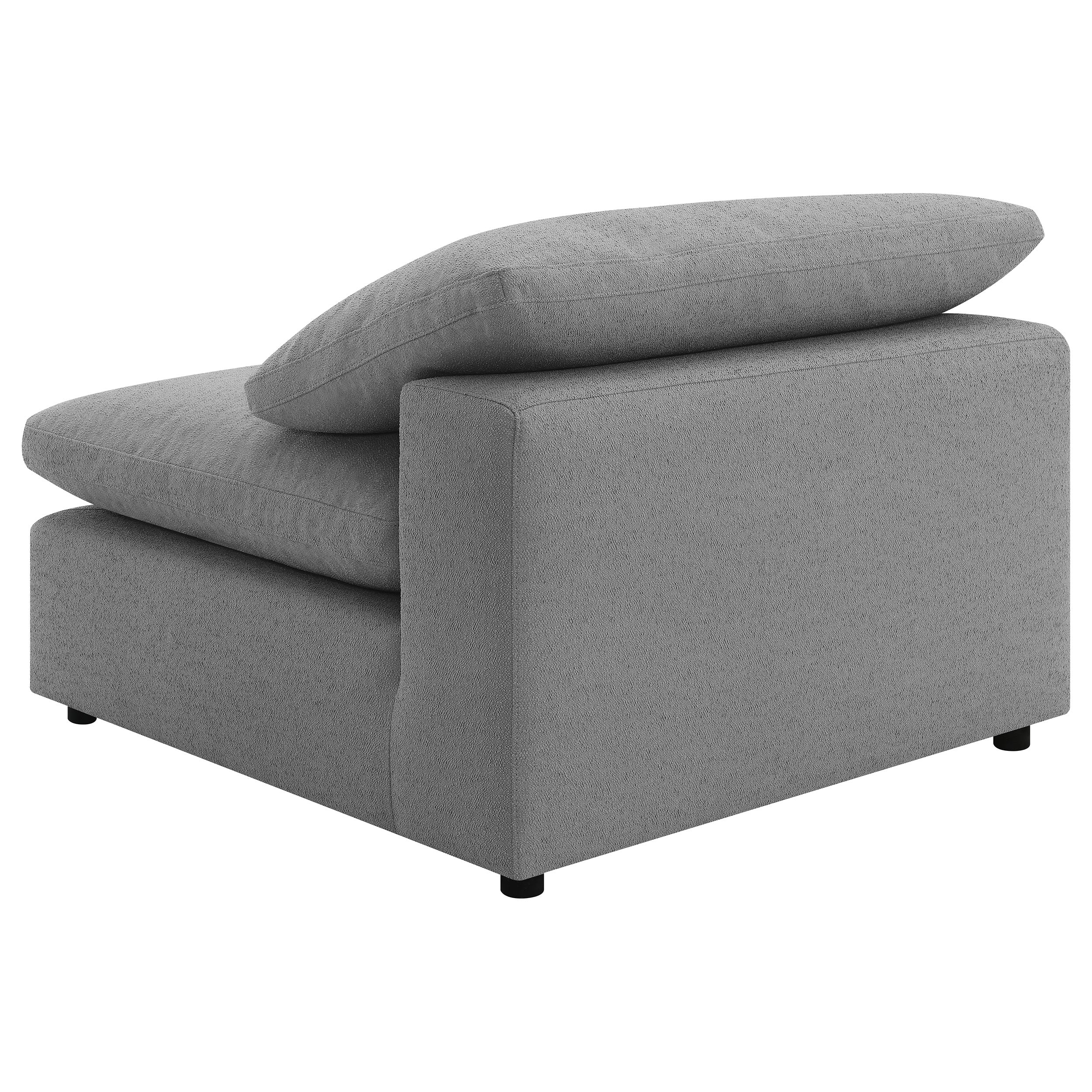 Raleigh Boucle Upholstered Armless Chair Grey - MyWaynesHome #