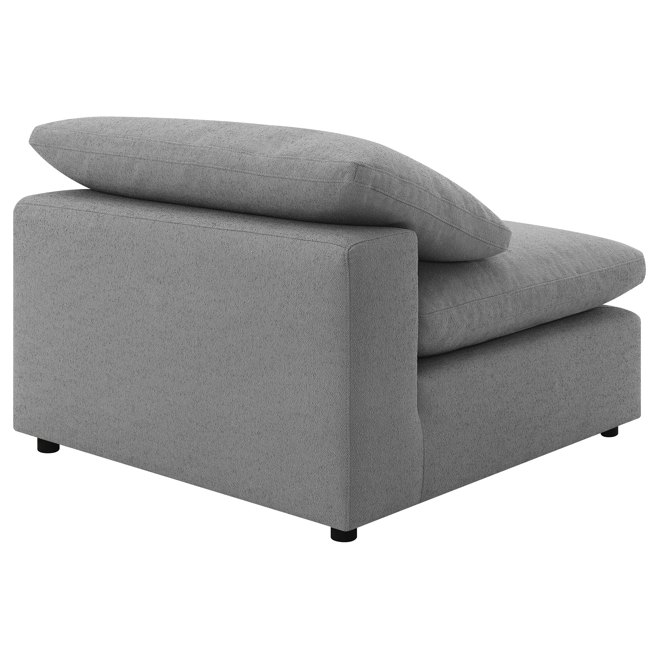 Raleigh Boucle Upholstered Armless Chair Grey - MyWaynesHome #