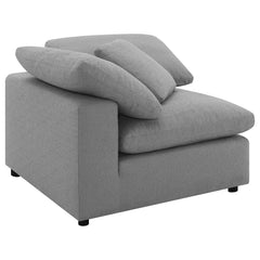 Raleigh Boucle Upholstered Corner Chair Grey - MyWaynesHome #