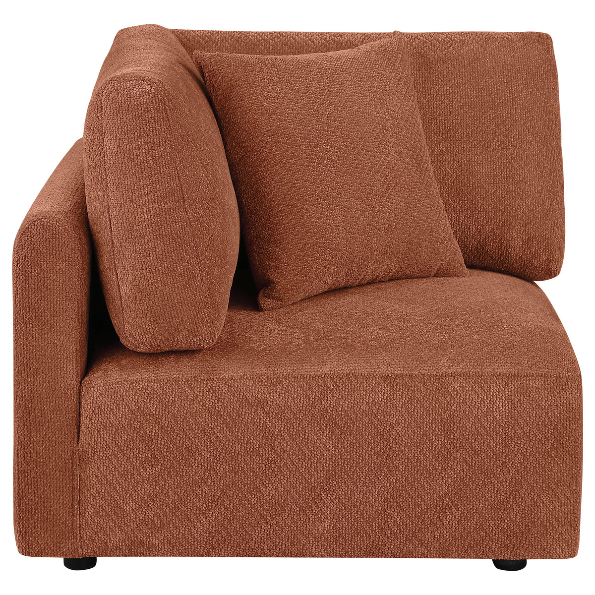 Elysia Chenille Upholstered Modular Corner Chair Coral