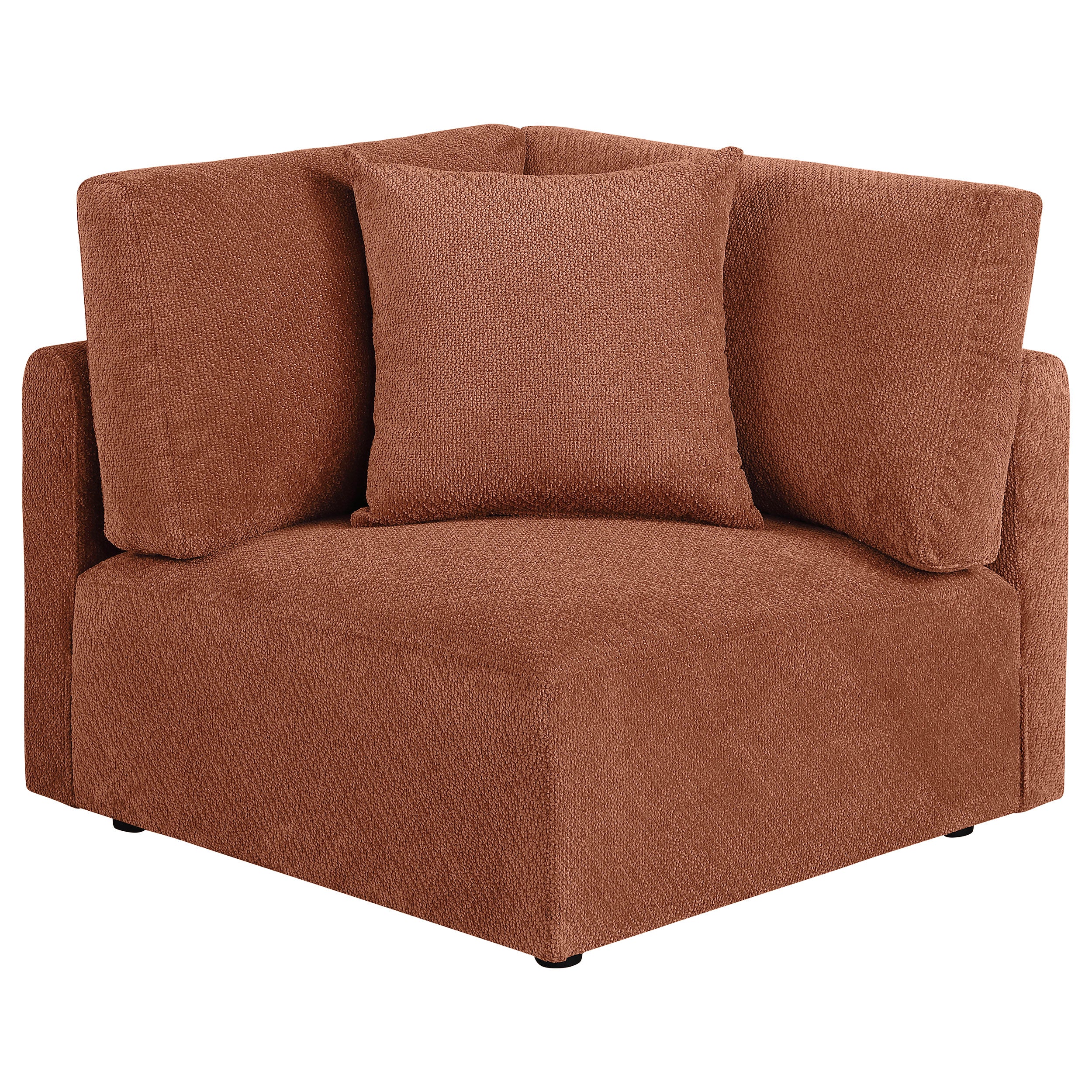 Elysia Chenille Upholstered Modular Corner Chair Coral