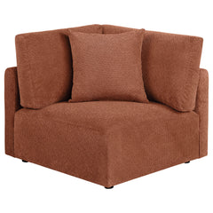 Elysia Chenille Upholstered Modular Corner Chair Coral