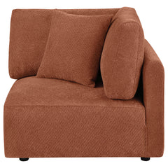 Elysia Chenille Upholstered Modular Corner Chair Coral
