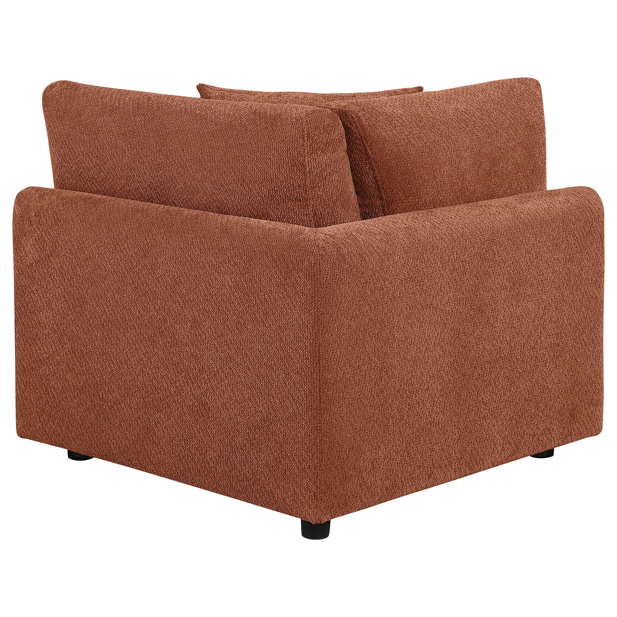 Elysia Chenille Upholstered Modular Corner Chair Coral