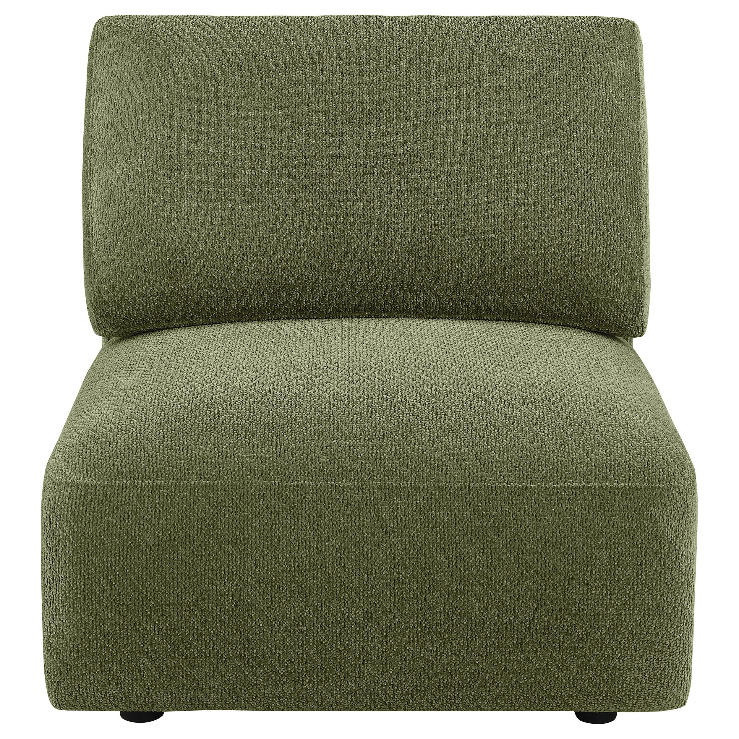 Elysia Chenille Upholstered Modular Armless Chair Green