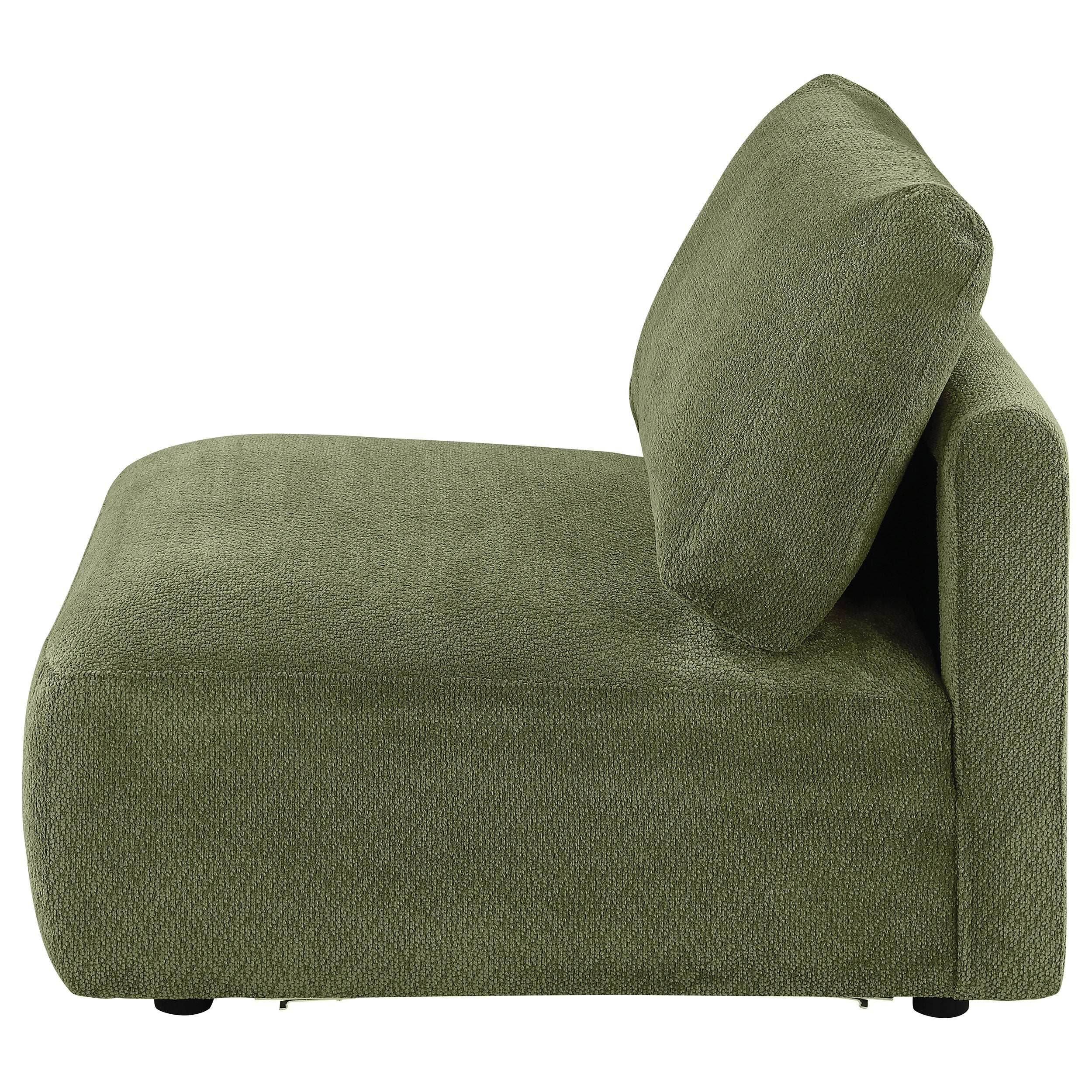 Elysia Chenille Upholstered Modular Armless Chair Green