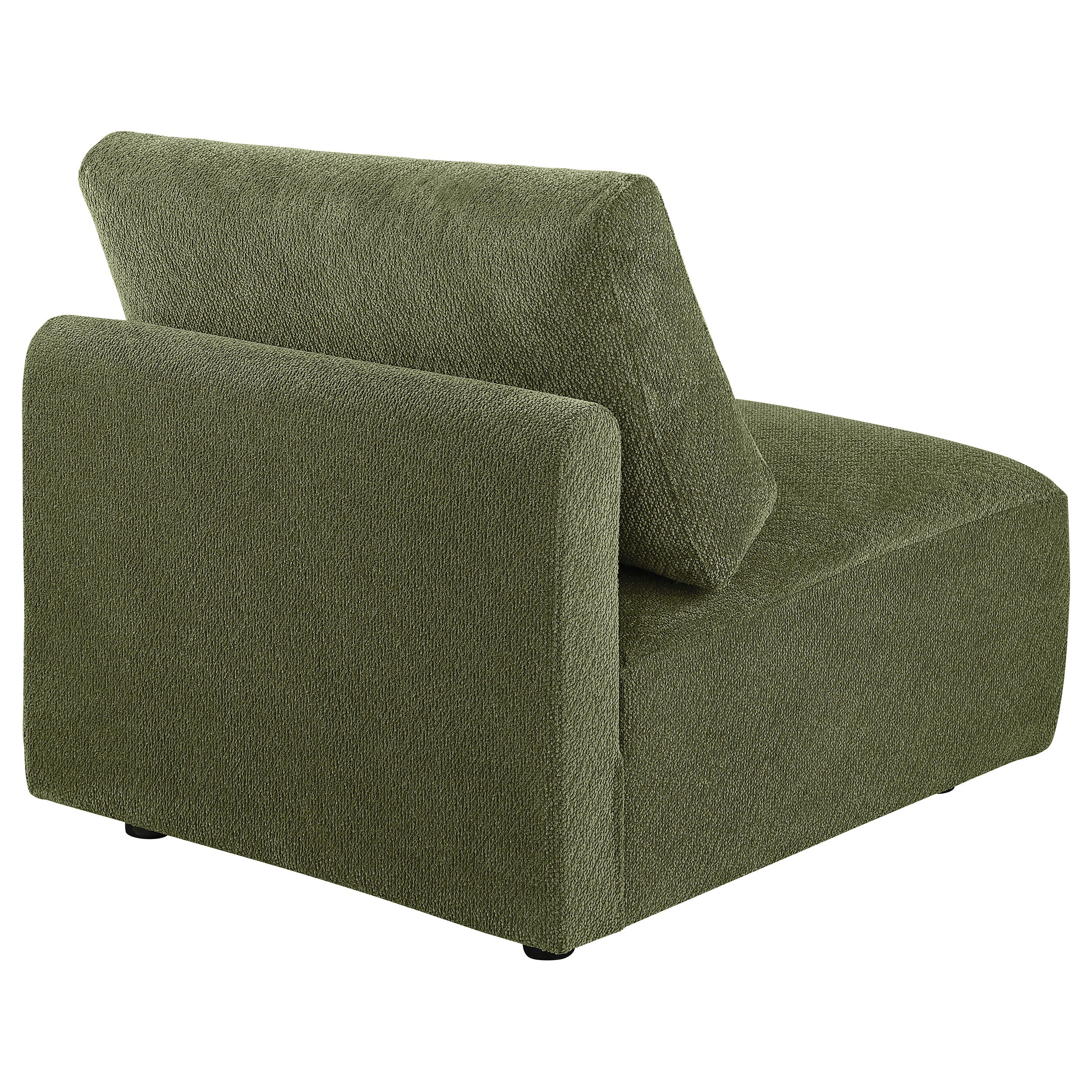 Elysia Chenille Upholstered Modular Armless Chair Green