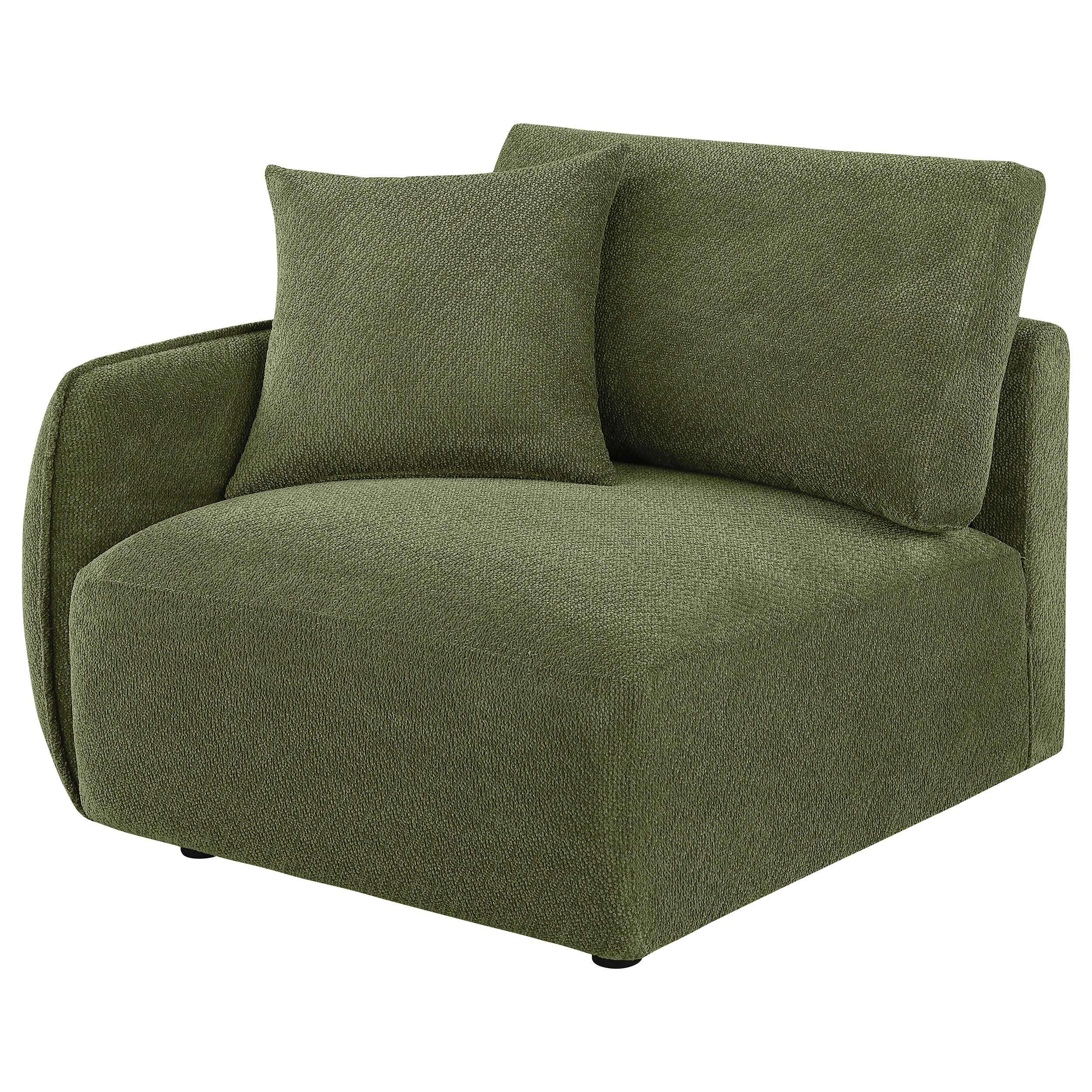 Elysia Chenille Upholstered Modular Laf Chair Green