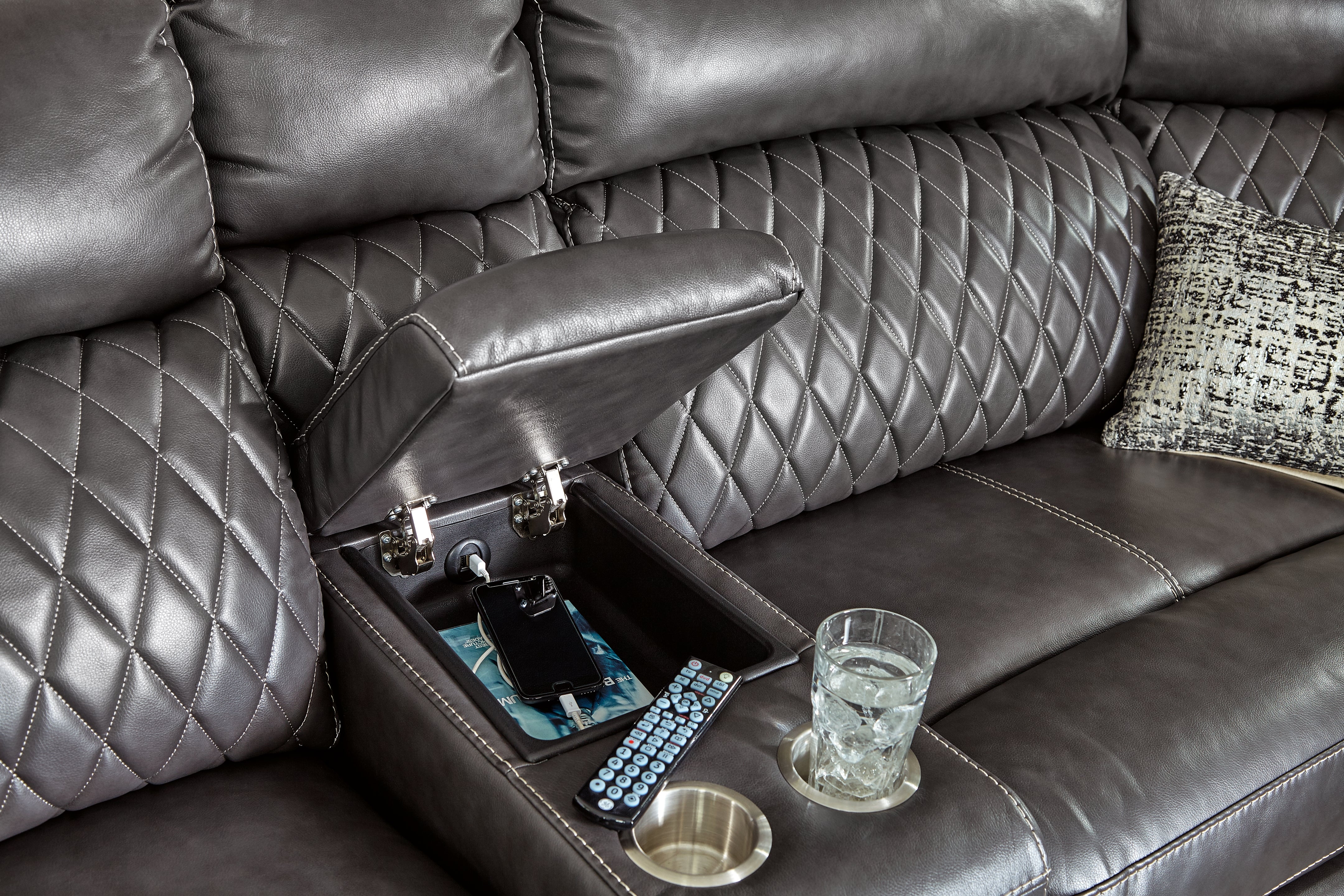 Samperstone 3-Piece Power Reclining Sectional Loveseat - MyWaynesHome #