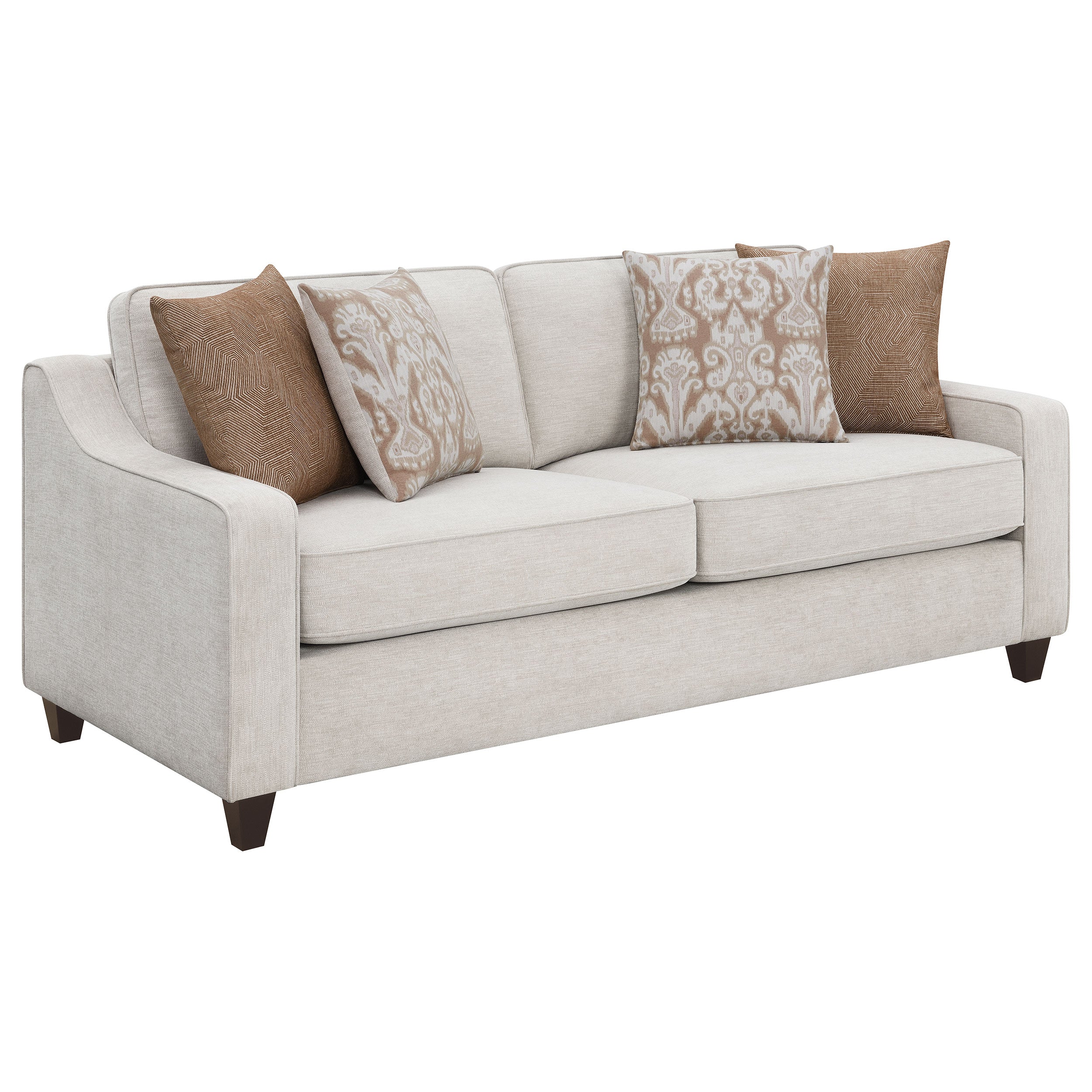 Christine 2-piece Upholstered Sloped Arm Sofa Set Beige - MyWaynesHome #