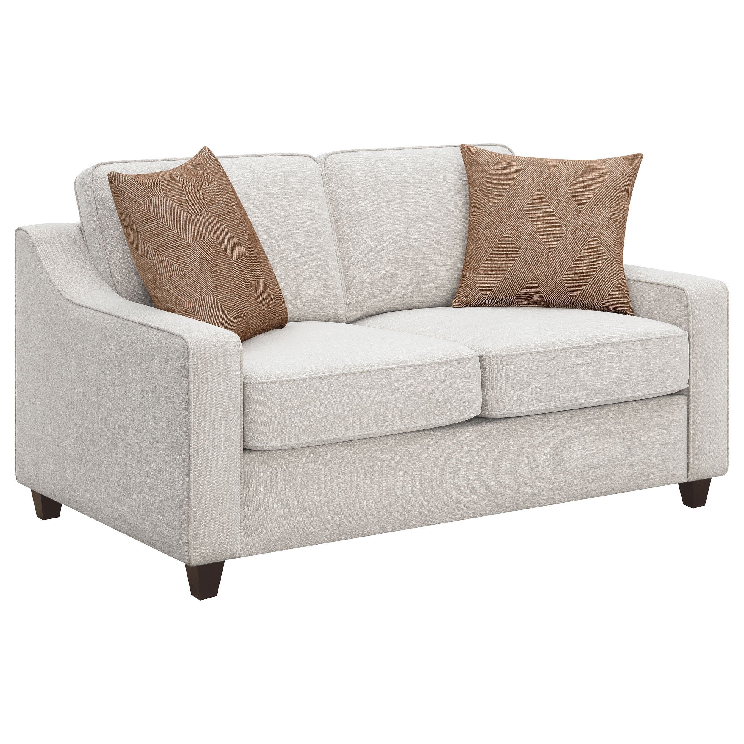 Christine 2-piece Upholstered Sloped Arm Sofa Set Beige - MyWaynesHome #