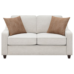 Christine Upholstered Sloped Arm Loveseat Beige - MyWaynesHome #