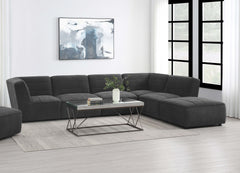 Sunny 6-piece Upholstered Modular Sectional Sofa Charcoal - MyWaynesHome #
