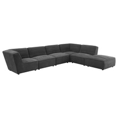 Sunny 6-piece Upholstered Modular Sectional Sofa Charcoal - MyWaynesHome #