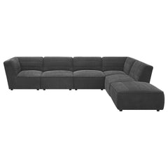 Sunny 6-piece Upholstered Modular Sectional Sofa Charcoal - MyWaynesHome #