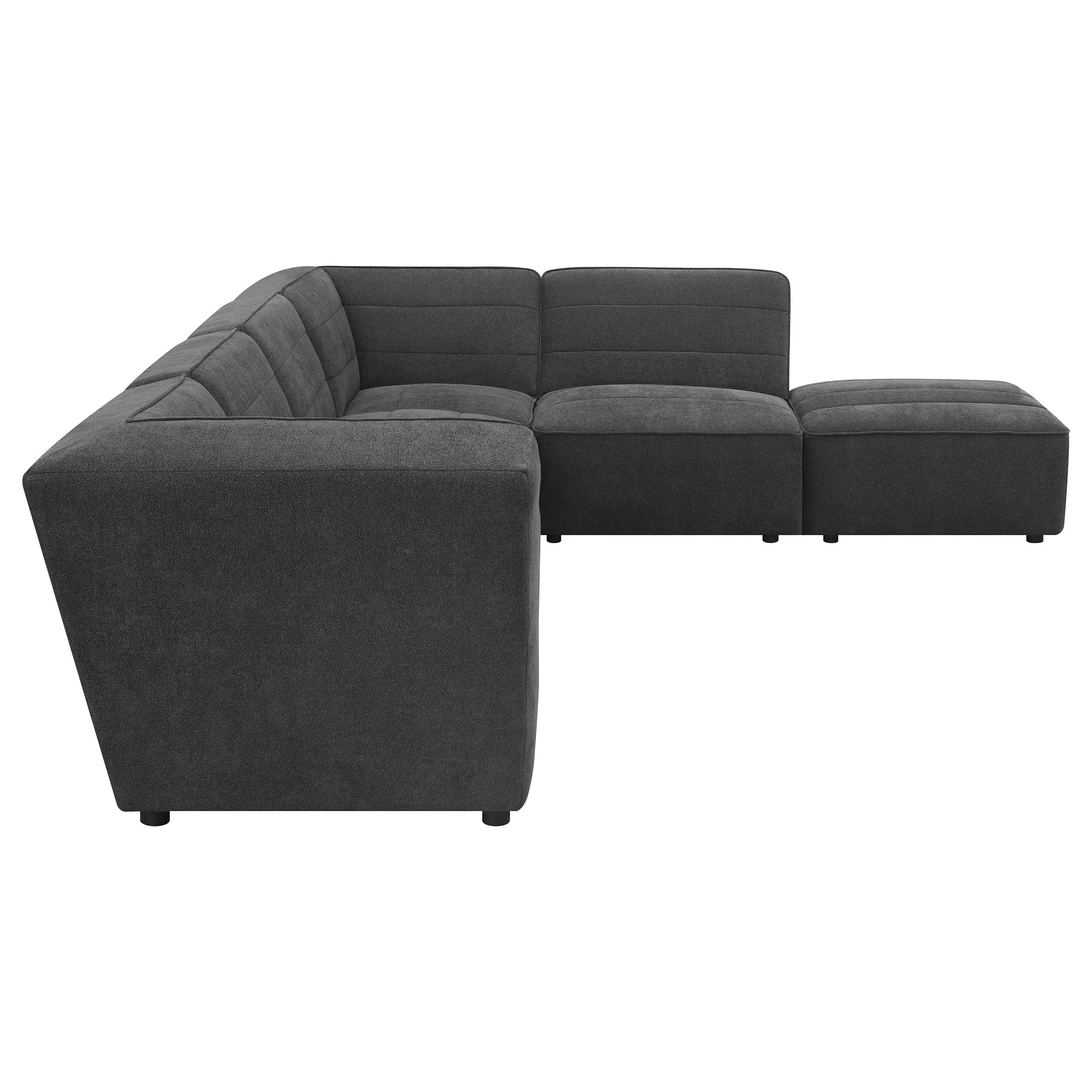Sunny 6-piece Upholstered Modular Sectional Sofa Charcoal - MyWaynesHome #