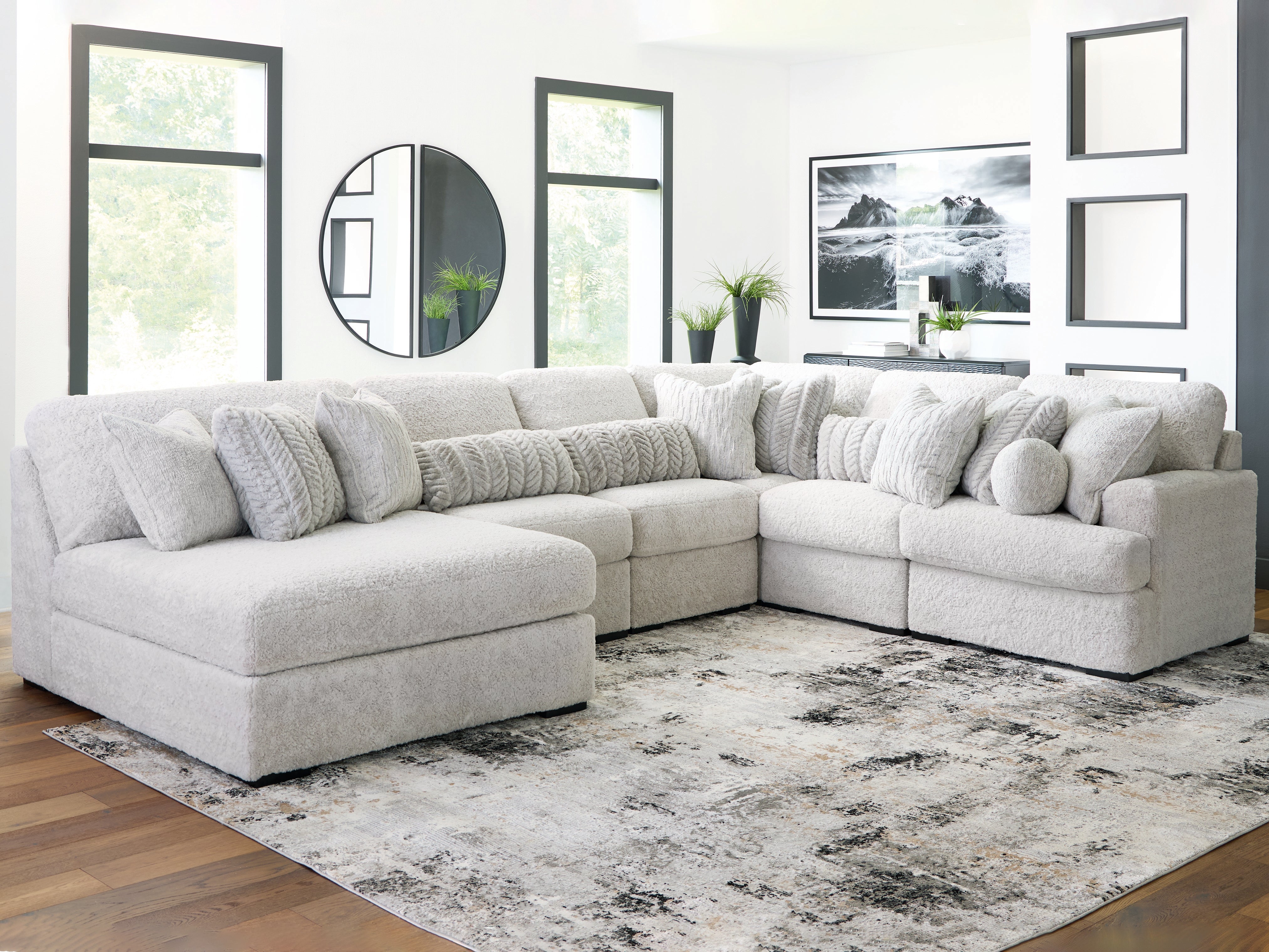 Cuddle Plush 6-Piece Sectional with Chaise