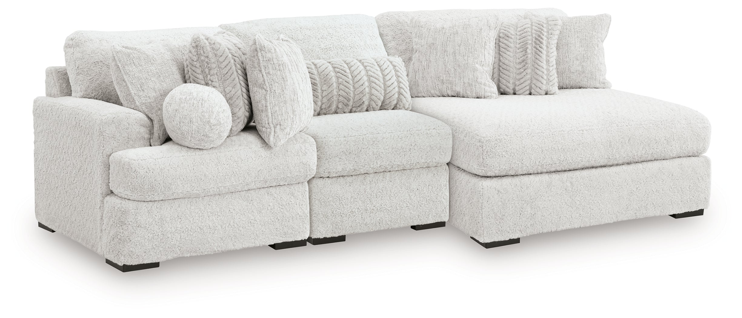 Cuddle Plush 3-Piece Sectional with Chaise