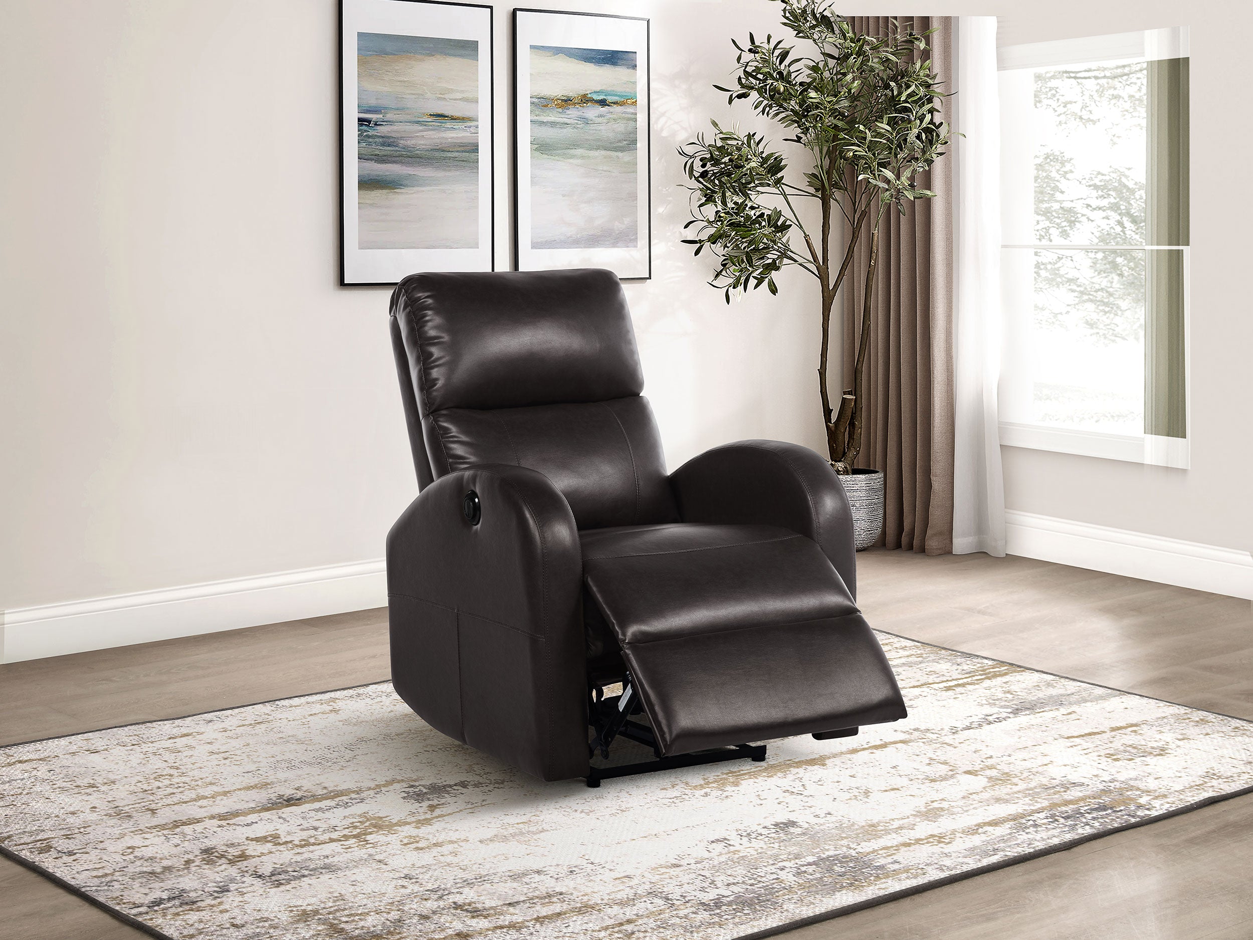 Grant Upholstered Power Recliner Chair Brown - MyWaynesHome #
