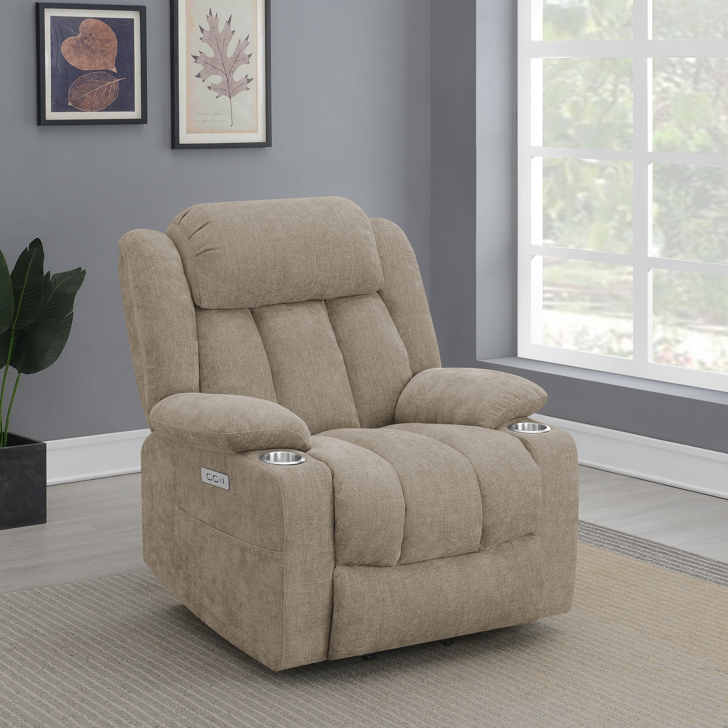 Houston Upholstered Power Lift Recliner Chair Camel - MyWaynesHome #