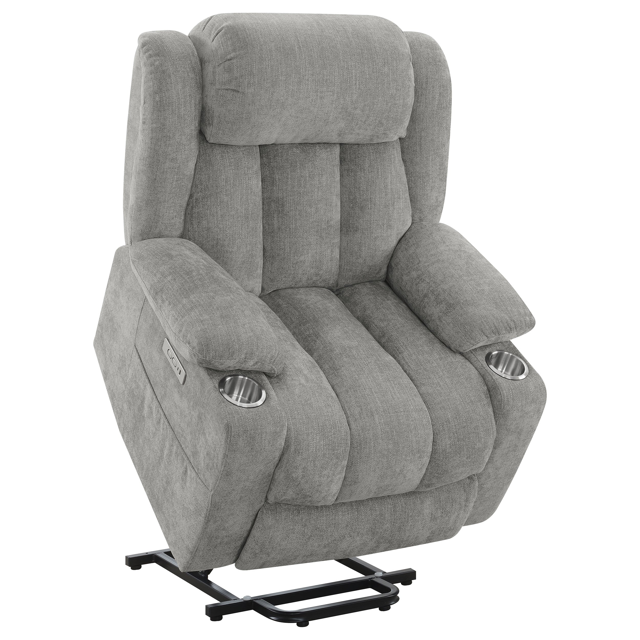 Houston Upholstered Power Lift Recliner Grey - MyWaynesHome #