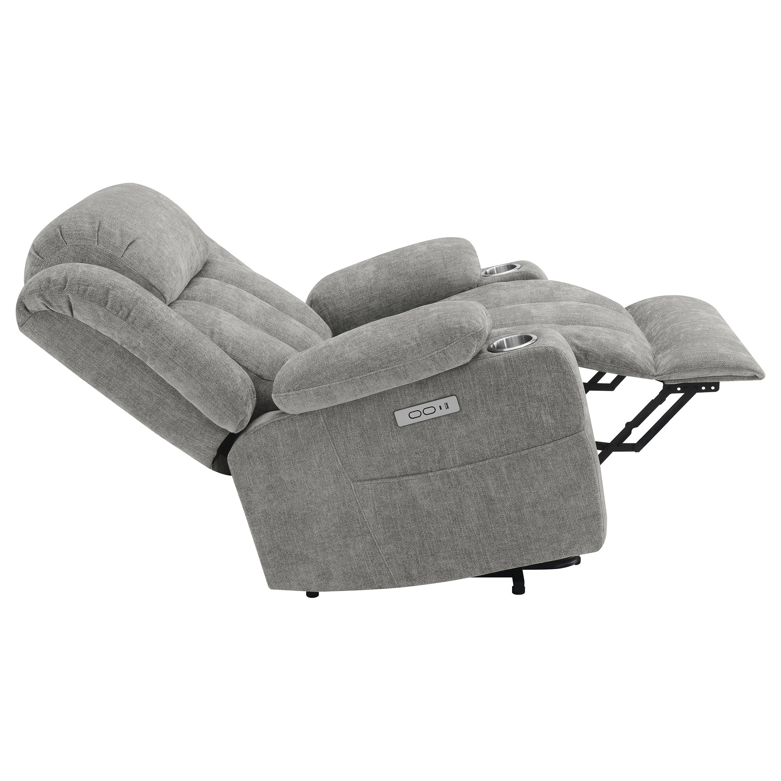 Houston Upholstered Power Lift Recliner Grey - MyWaynesHome #