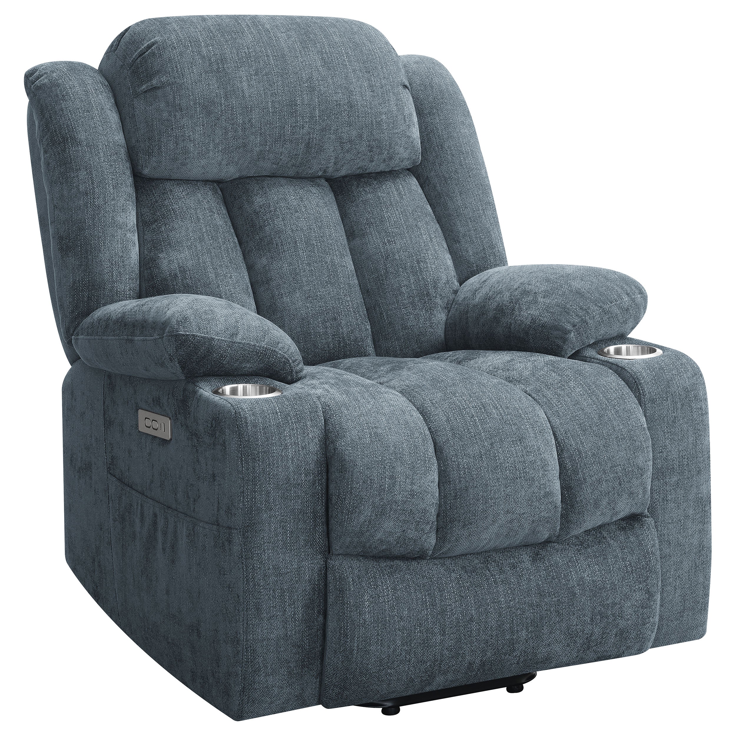 Houston Upholstered Power Lift Recliner Slate Blue - MyWaynesHome #