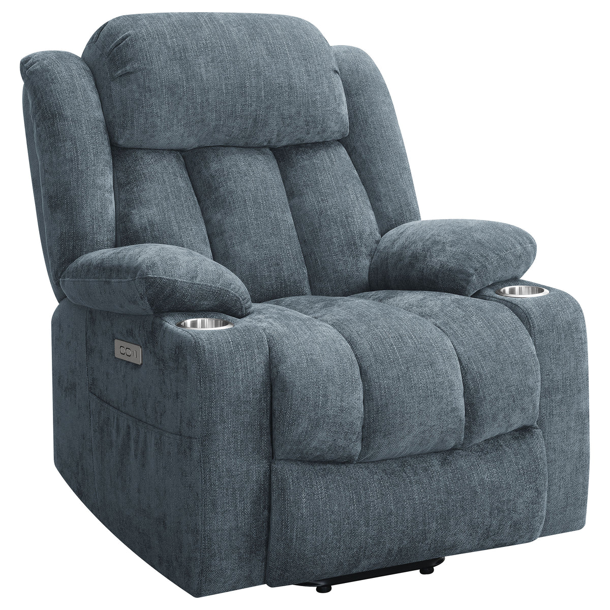 Houston Upholstered Power Lift Recliner Slate Blue - MyWaynesHome #