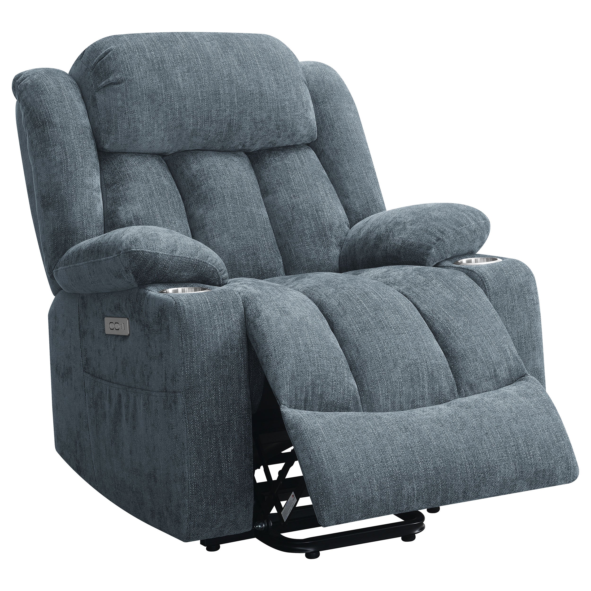 Houston Upholstered Power Lift Recliner Slate Blue - MyWaynesHome #