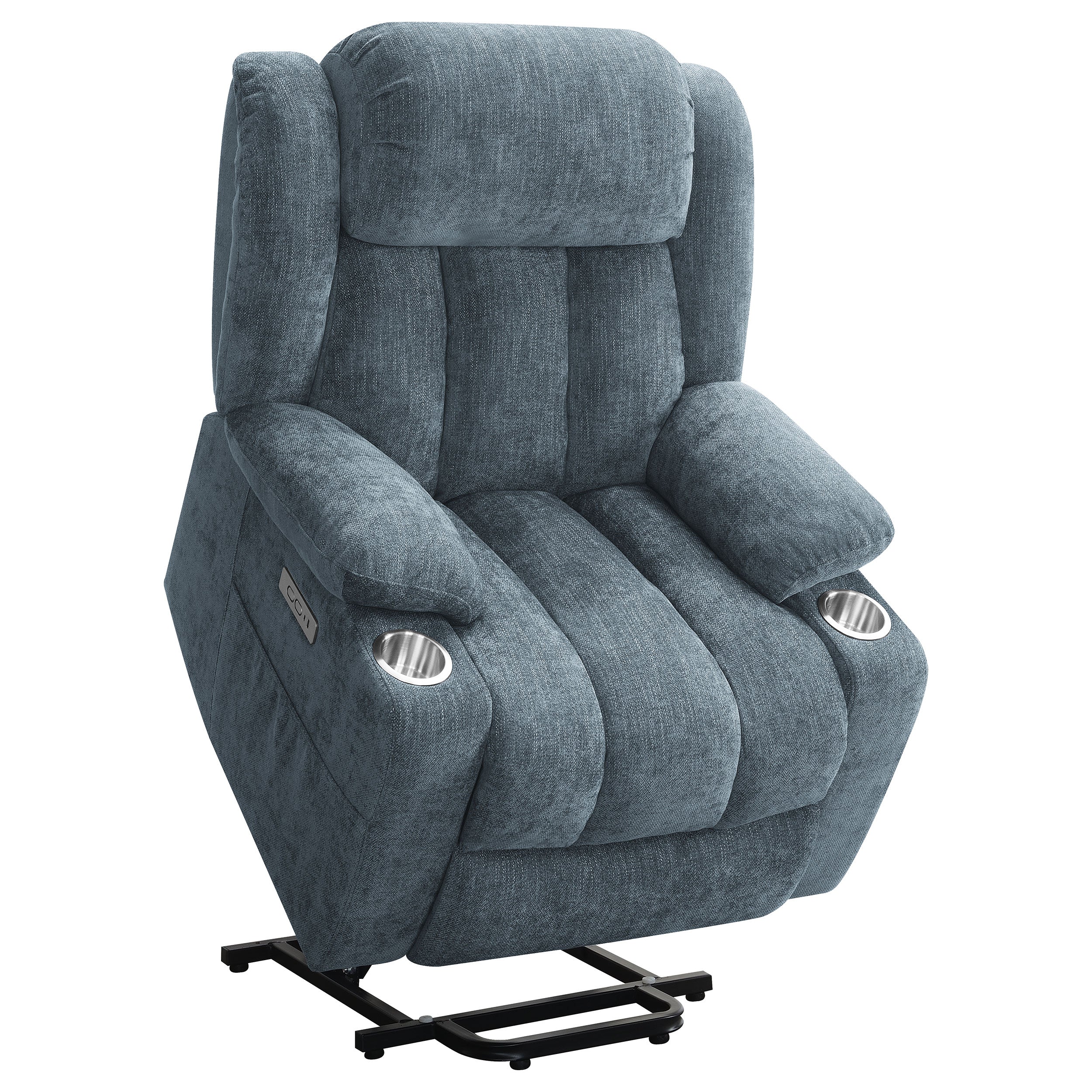 Houston Upholstered Power Lift Recliner Slate Blue - MyWaynesHome #