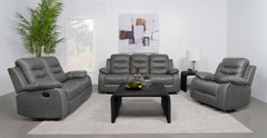 Nova 3-piece Upholstered Padded Arm Sofa Set Dark Grey - MyWaynesHome #