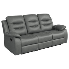Nova 3-piece Upholstered Padded Arm Sofa Set Dark Grey - MyWaynesHome #
