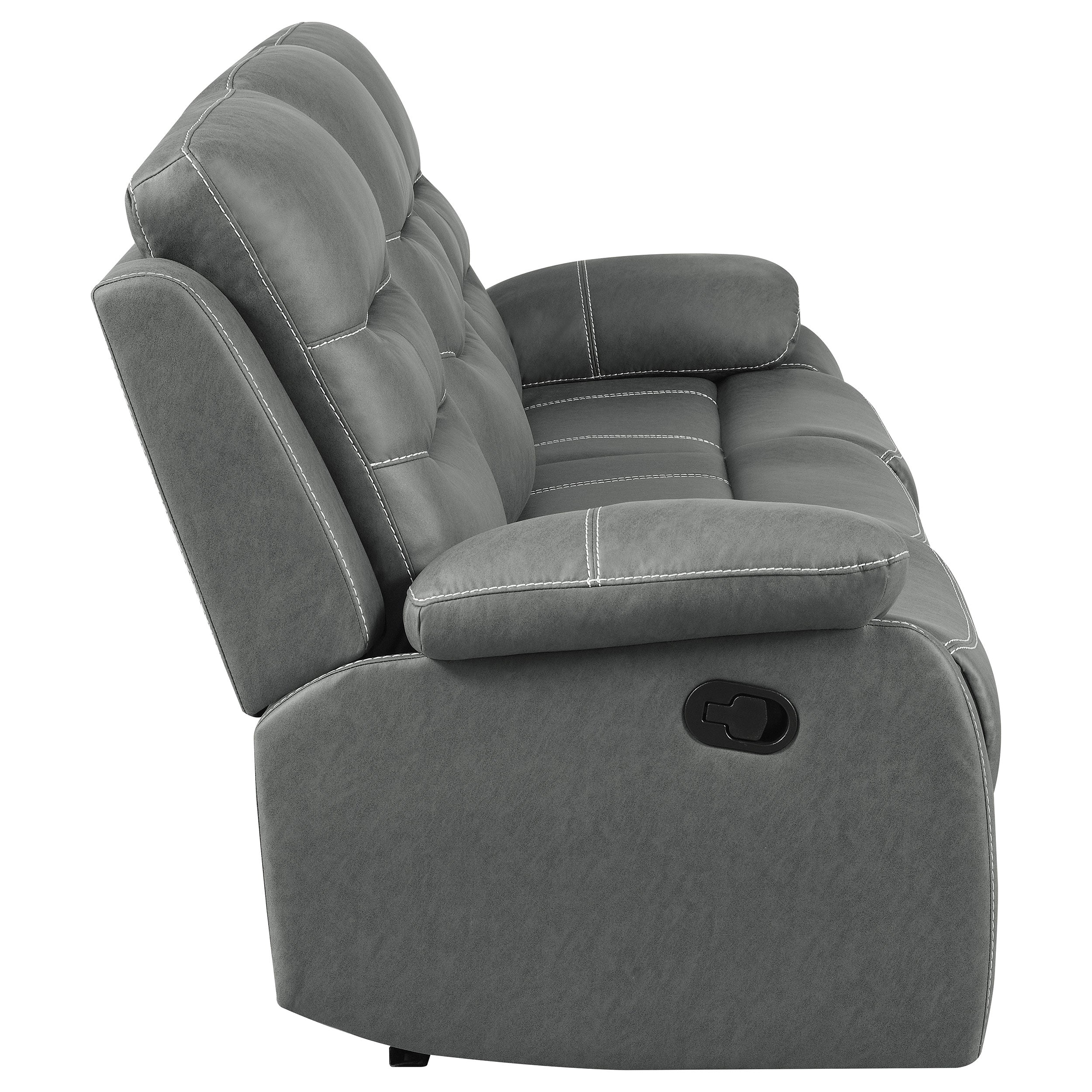 Nova 3-piece Upholstered Padded Arm Sofa Set Dark Grey - MyWaynesHome #