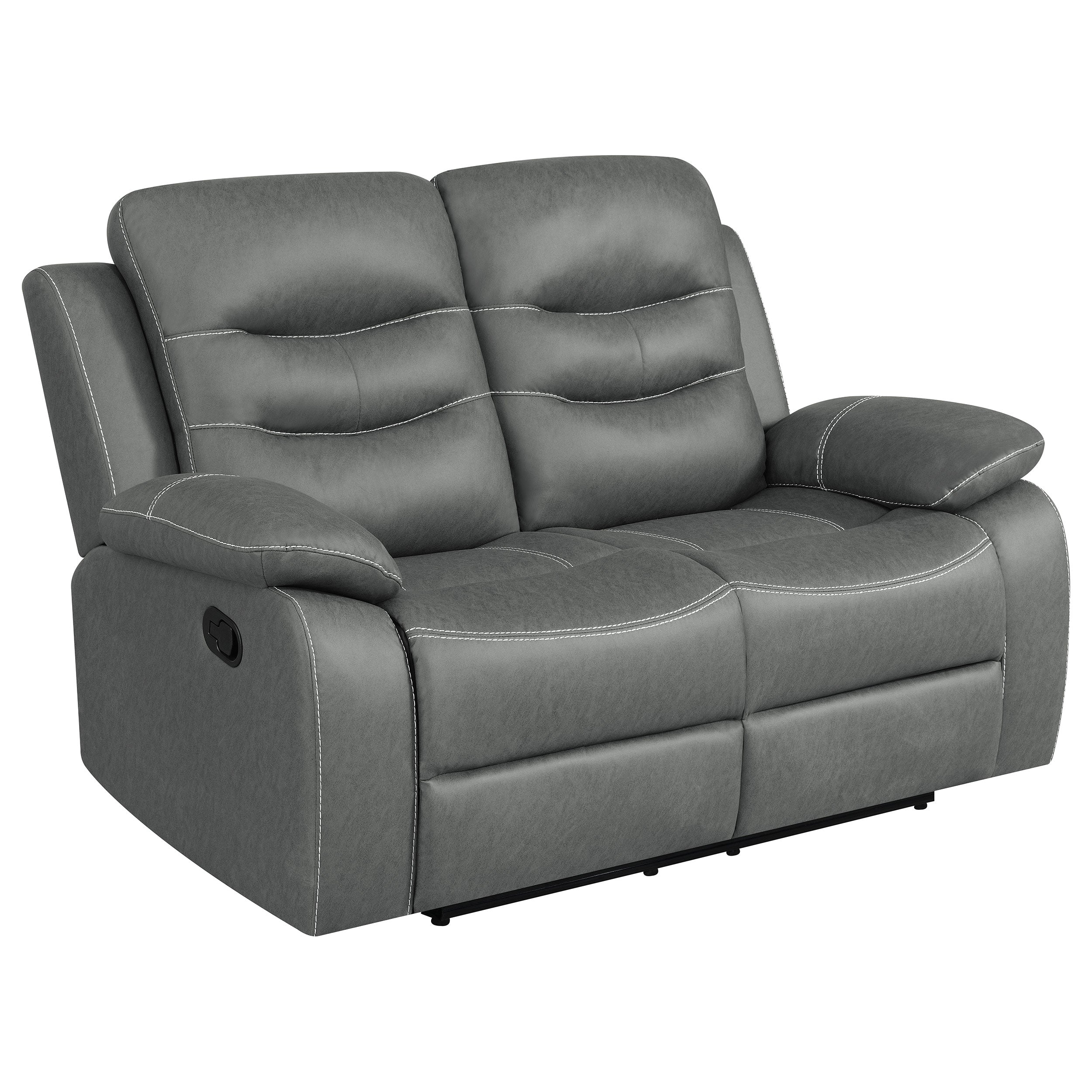 Nova 3-piece Upholstered Padded Arm Sofa Set Dark Grey - MyWaynesHome #