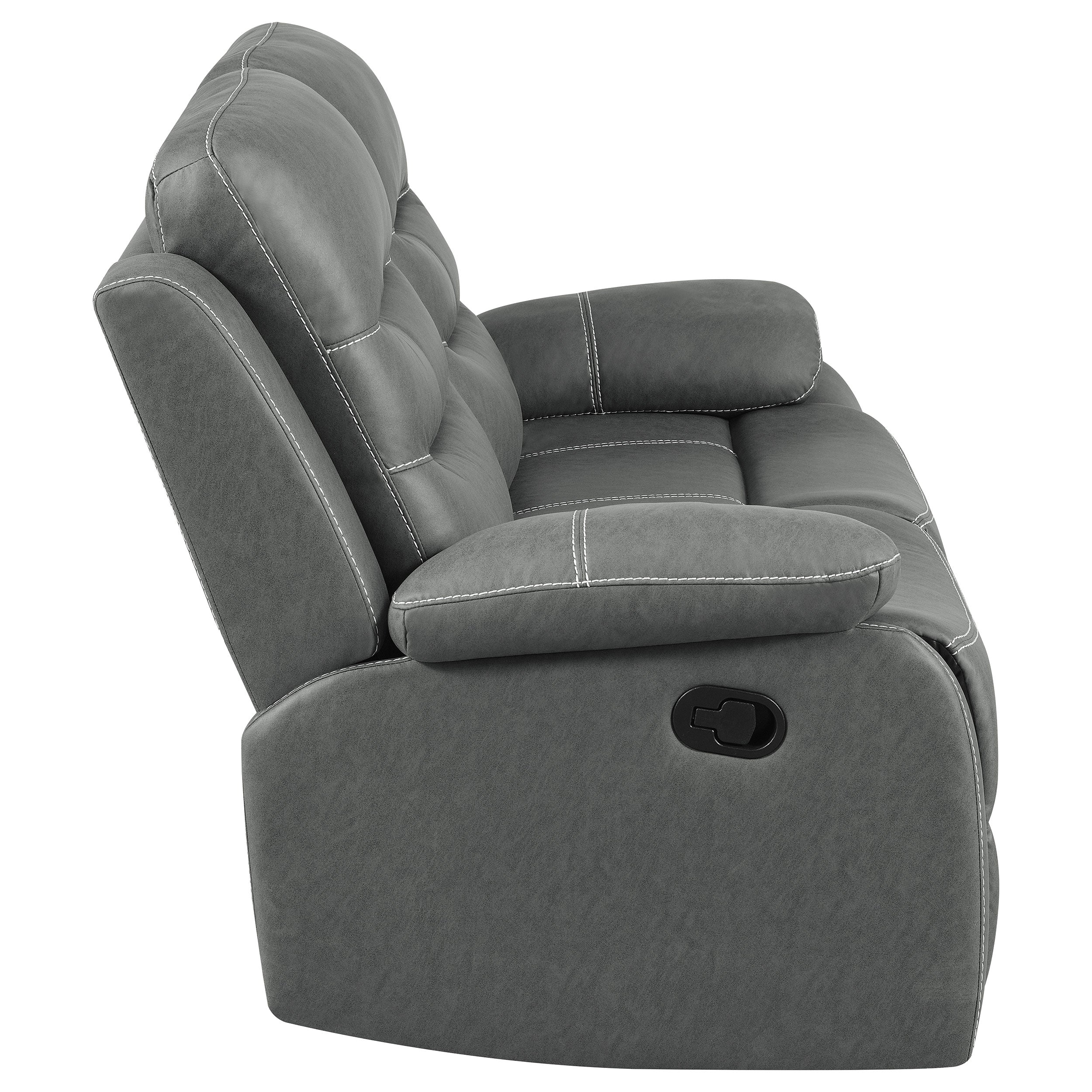 Nova 3-piece Upholstered Padded Arm Sofa Set Dark Grey - MyWaynesHome #
