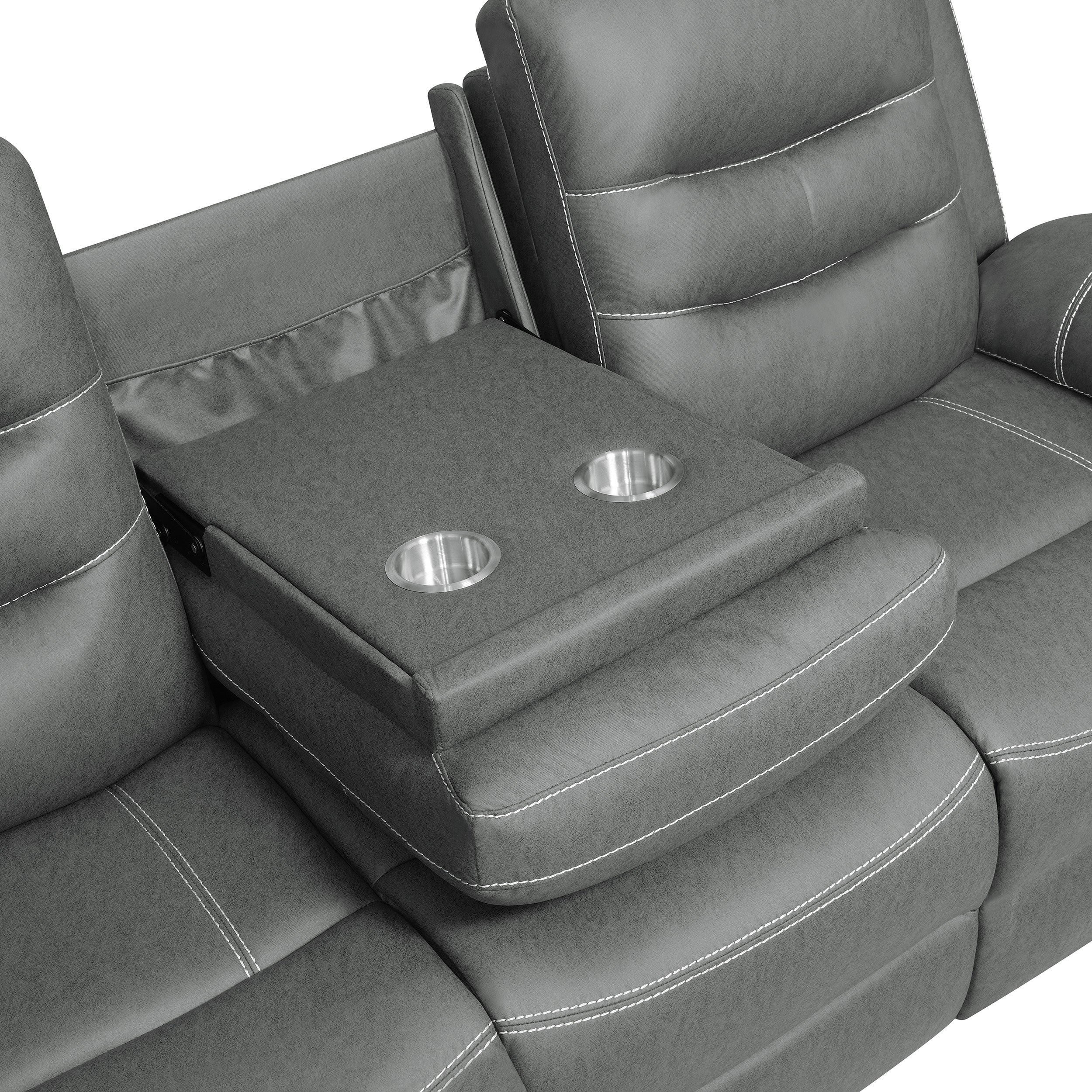Nova 3-piece Upholstered Padded Arm Sofa Set Dark Grey - MyWaynesHome #