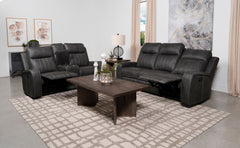 Raelynn 2-piece Upholstered Reclining Sofa Set Grey - MyWaynesHome #