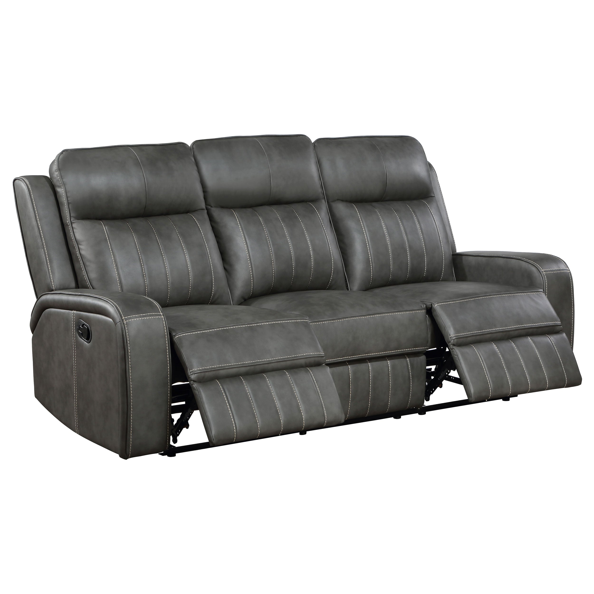 Raelynn 2-piece Upholstered Reclining Sofa Set Grey - MyWaynesHome #
