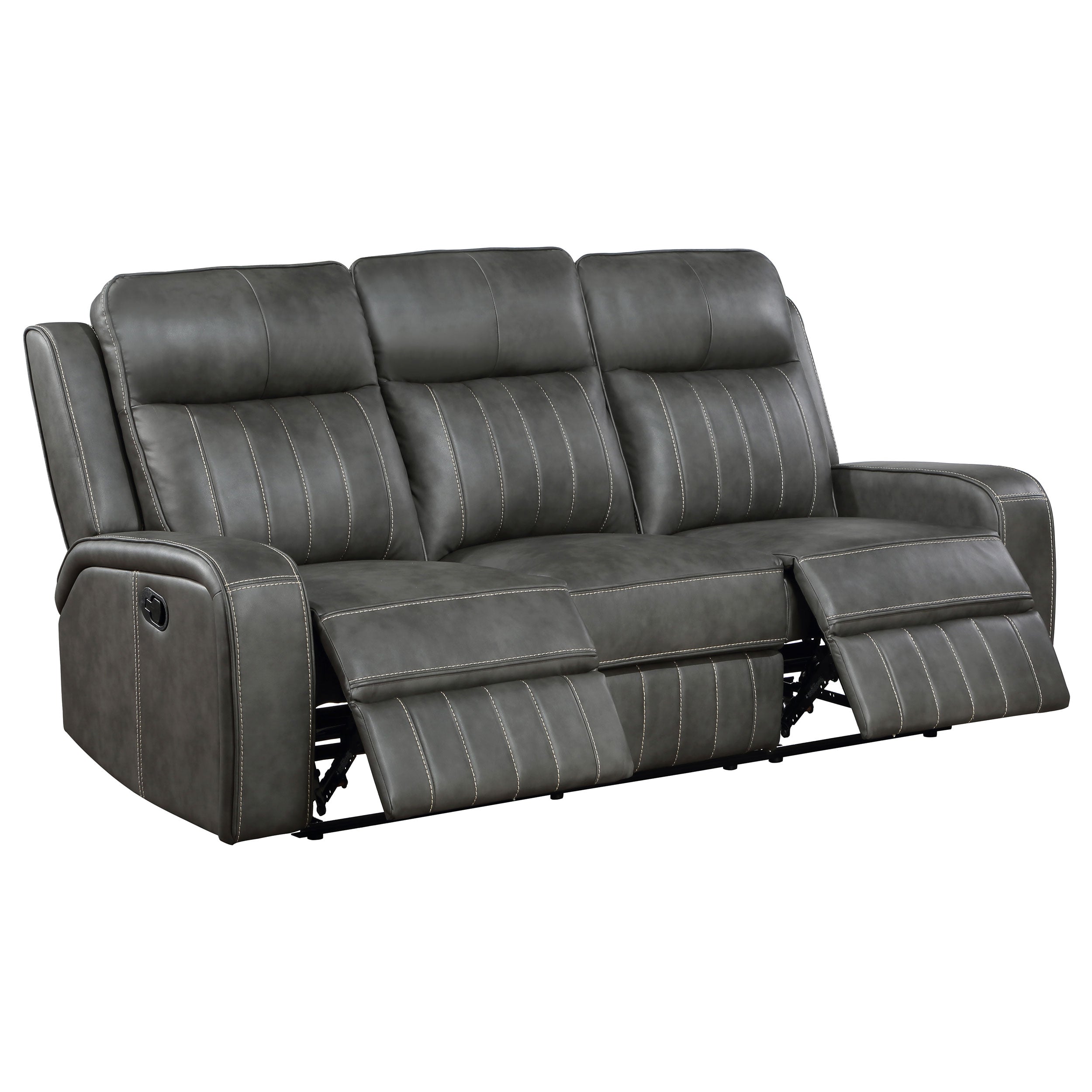 Raelynn Upholstered Track Arm Motion Sofa Grey - MyWaynesHome #