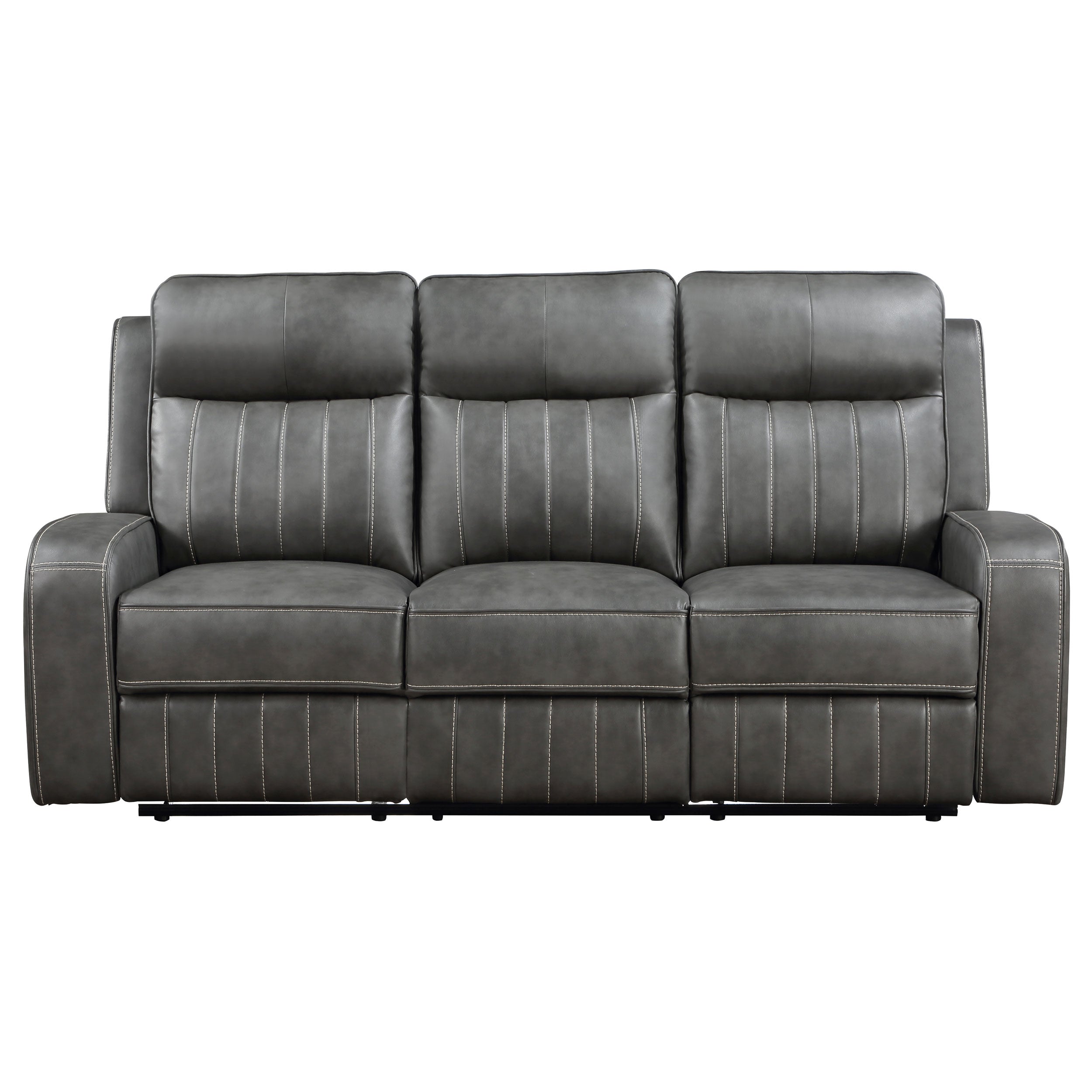 Raelynn Upholstered Track Arm Motion Sofa Grey - MyWaynesHome #