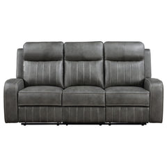 Raelynn Upholstered Track Arm Motion Sofa Grey - MyWaynesHome #