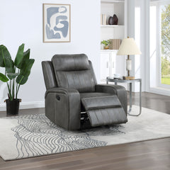 Raelynn Upholstered Track Arm Recliner Grey - MyWaynesHome #