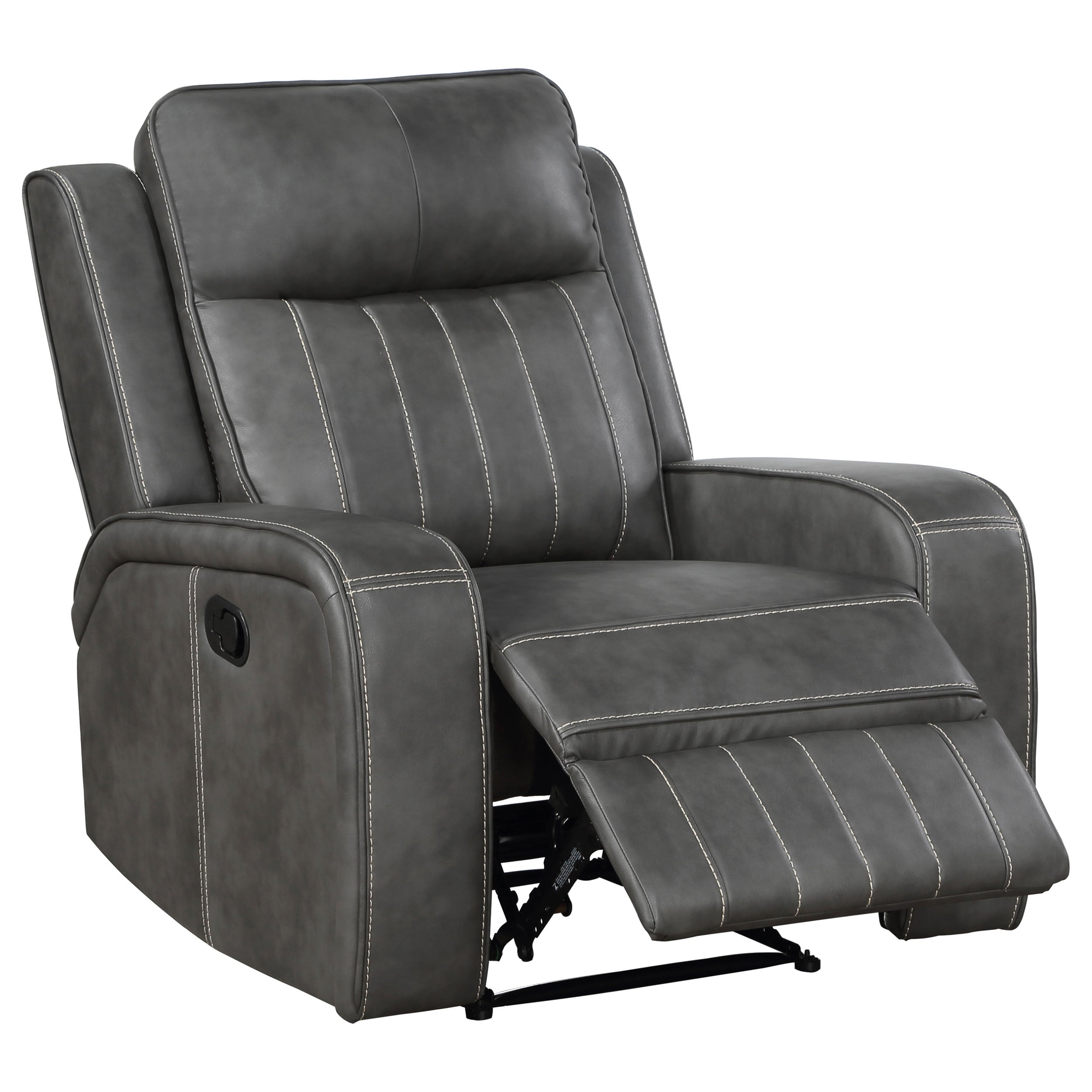 Raelynn Upholstered Track Arm Recliner Grey - MyWaynesHome #