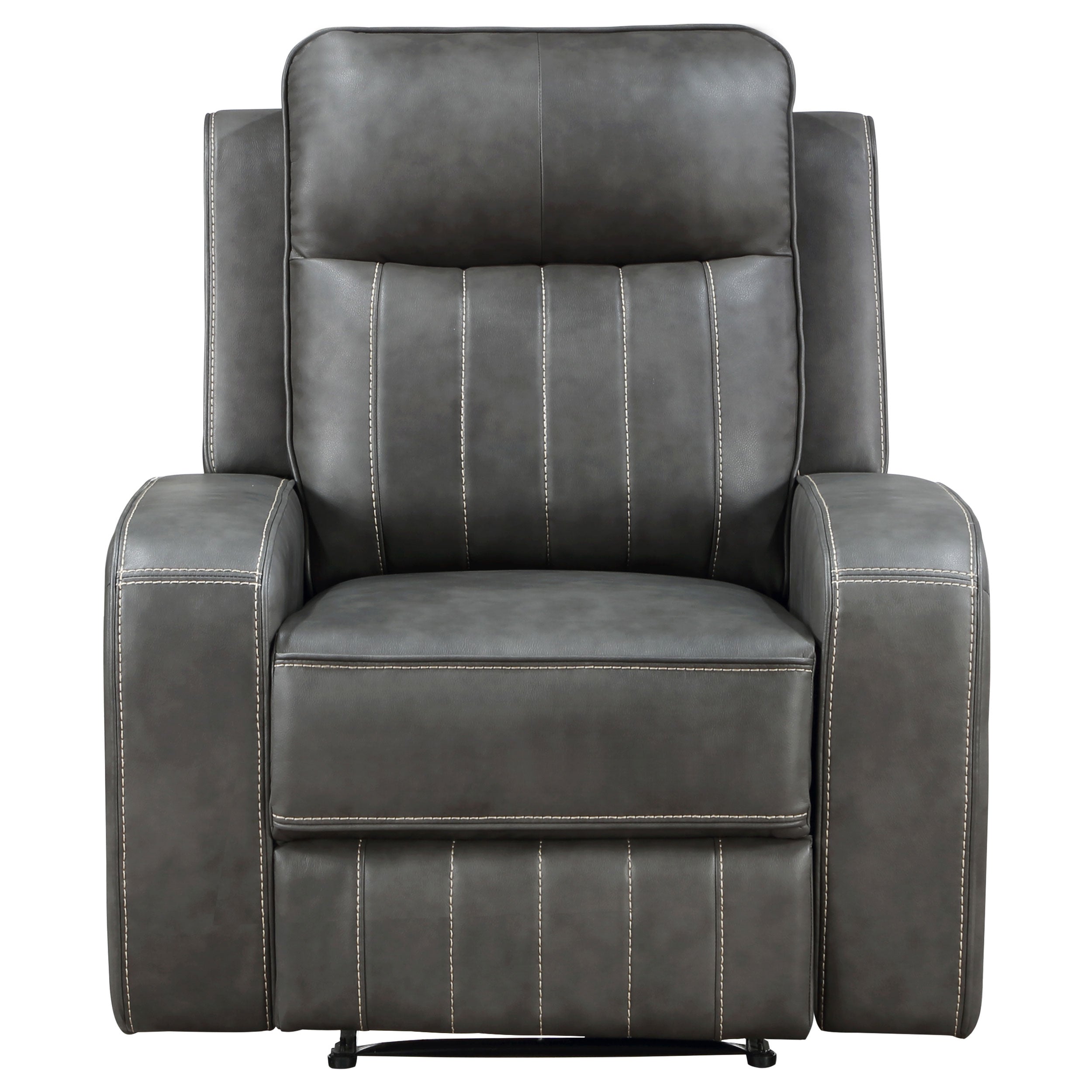 Raelynn Upholstered Track Arm Recliner Grey - MyWaynesHome #