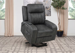 Raelynn Upholstered Power Lift Recliner Chair Grey - MyWaynesHome #