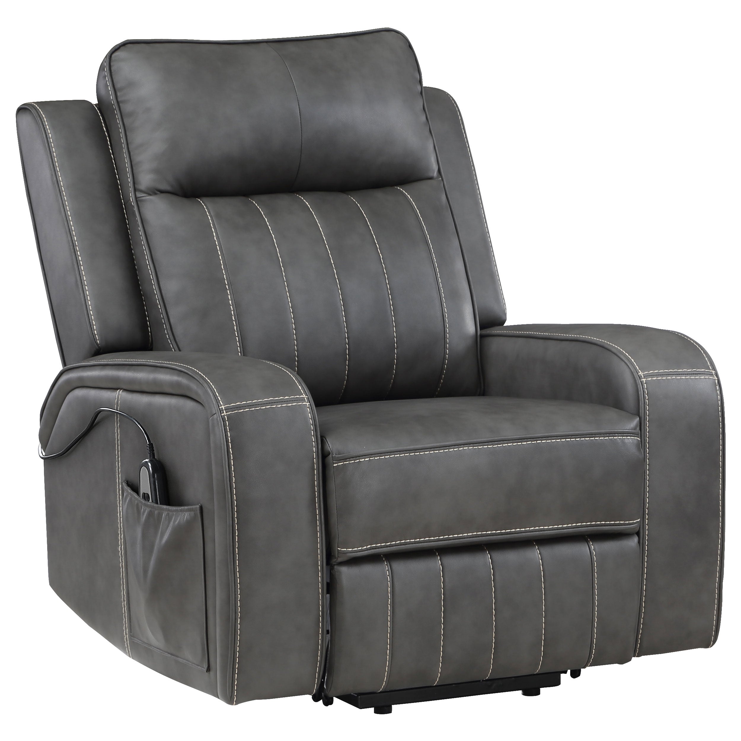 Raelynn Upholstered Power Lift Recliner Chair Grey - MyWaynesHome #